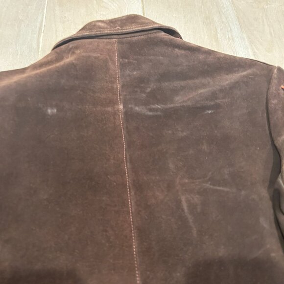 Womens By Excelsior Dark Chocolate Brown Suede Made in Spain Vintage Jacket S - Picture 11 of 11